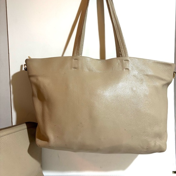 Cuyana Beige pebble Leather Tote Bag - Picture 4 of 15